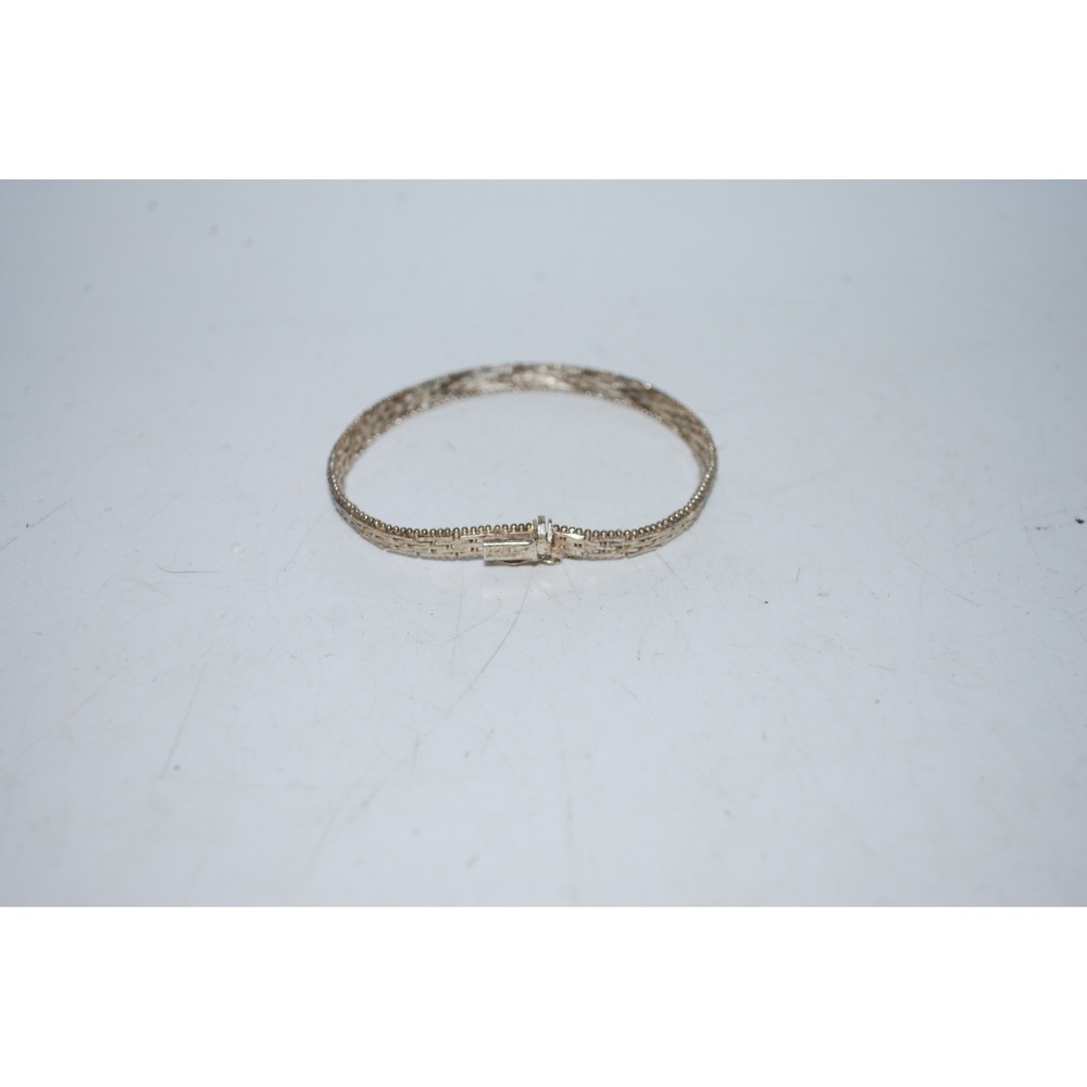 Vintage .925 Sterling Silver Textured Link Bracelet – Beaded Edge